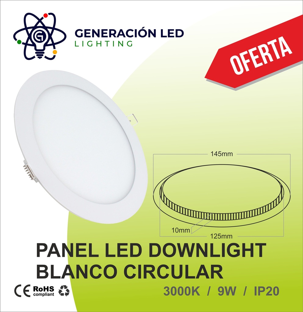 Panel Led Circular Serie Slim 9W