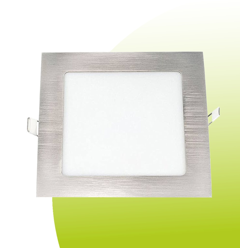 PANEL CUADRADO NIQUEL 12W 6000K EMPOTRABLE