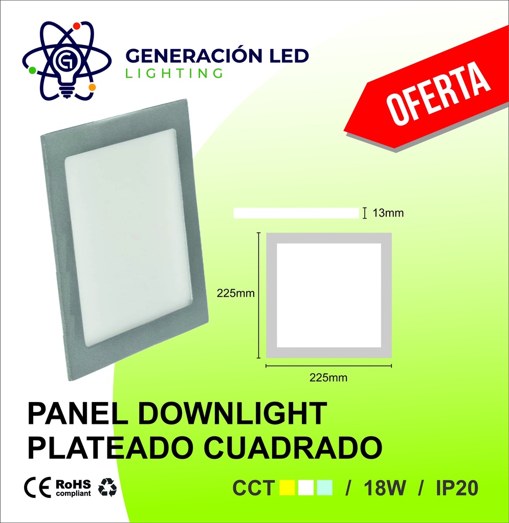 DOWNLIGHT CUADRADO 18W CCT