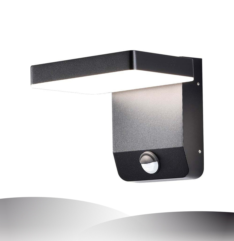 Aplique de pared 17W LED con Sensor Cuerpo Blanco Cuadrado 3000K IP65