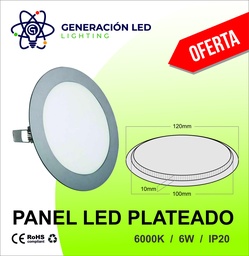 DOWNLIGHT 6W 6000K PLATEADO