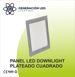 Downlight Cuadrado 18W 4000K Plateado